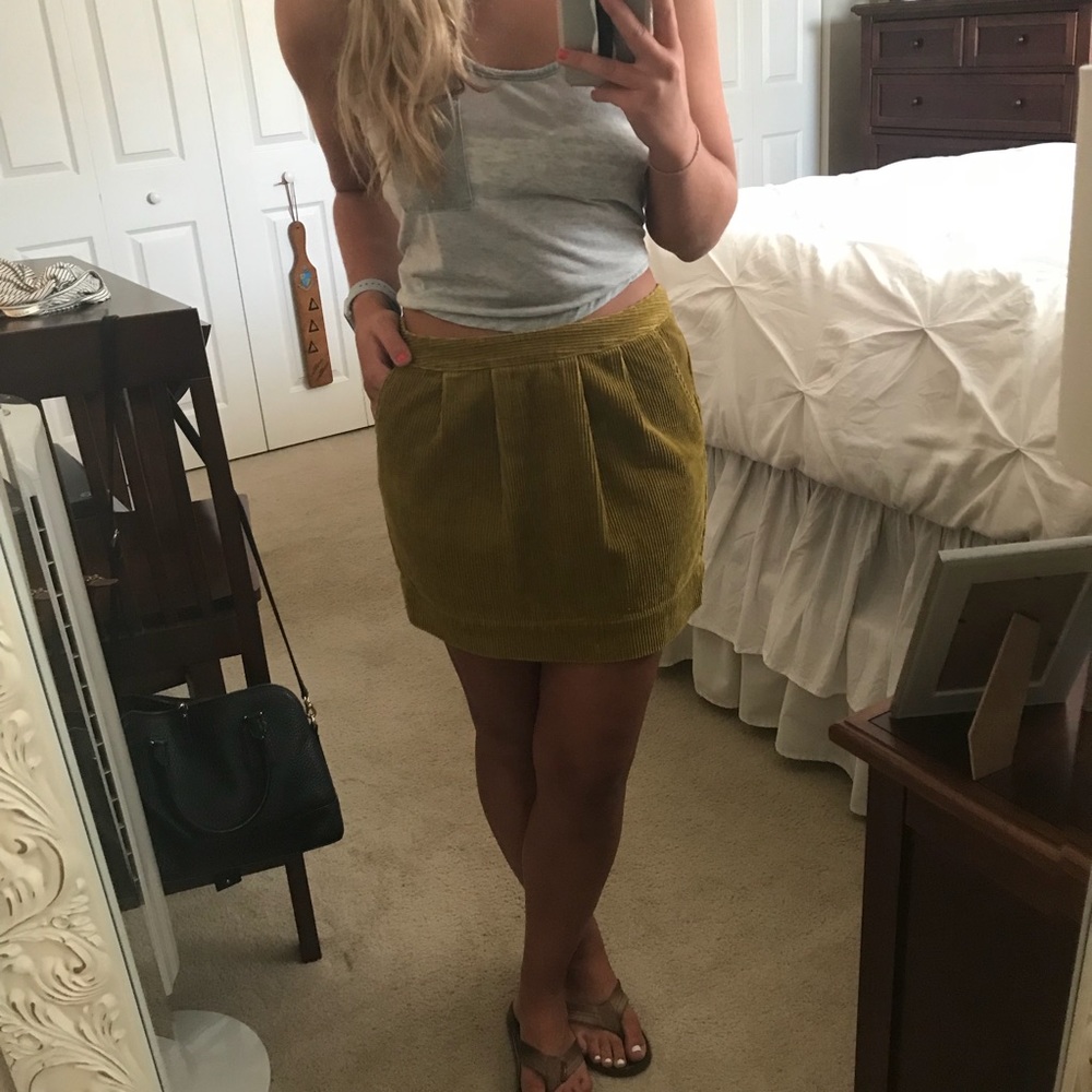 Corduroy Skirt with Pockets